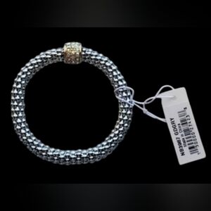 Elegant Steel Blue Stretch Bracelet